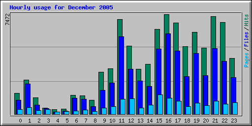 Hourly usage for December 2005