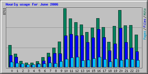 Hourly usage for June 2006