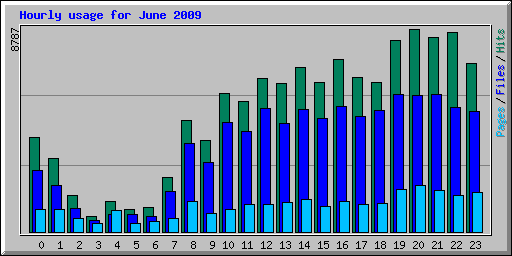 Hourly usage for June 2009