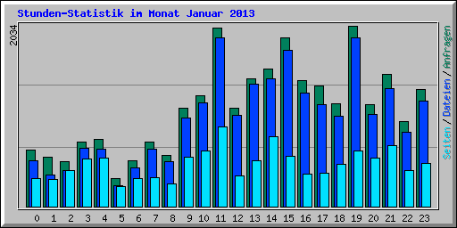 Stunden-Statistik im Monat Januar 2013