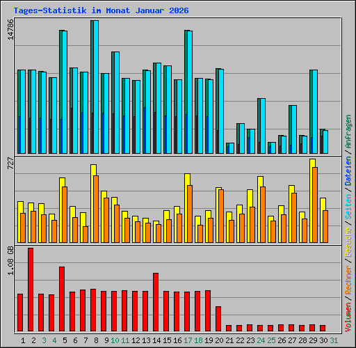 Tages-Statistik im Monat Januar 2026